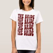 Bridale partij Bridal Gepersonaliseerd donkerrood T-shirt (Voorkant)
