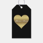 Bridale partij BRIDE & CO Black & Gold Heart Weddi Cadeaulabel (Voorkant)
