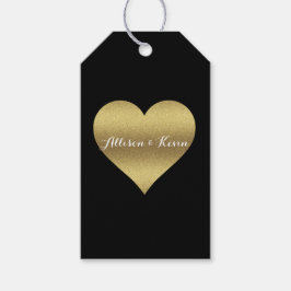 Bridale partij BRIDE & CO Black & Gold Heart Weddi Cadeaulabel