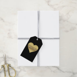 Bridale partij BRIDE & CO Black & Gold Heart Weddi Cadeaulabel