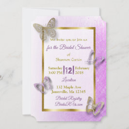 Bridale uitnodigingen voor lavendel en goudvlinder