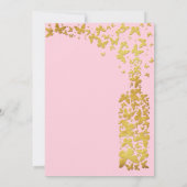 Bridale wijn Roze flesje goudvlinders Kaart (Achterkant)