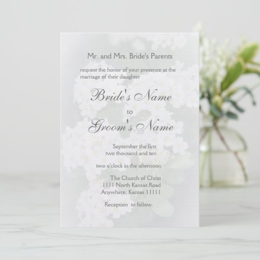 Bridal's Bouquet Wedding Kaart (Staand voorkant)