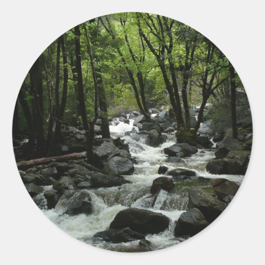 Bridalveil Creek in Yosemite National Park Ronde Sticker (Voorkant)