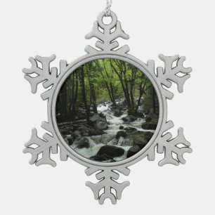 Bridalveil Creek in Yosemite National Park Tin Sneeuwvlok Ornament
