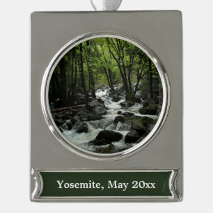 Bridalveil Creek in Yosemite National Park Verzilverd Banner Ornament