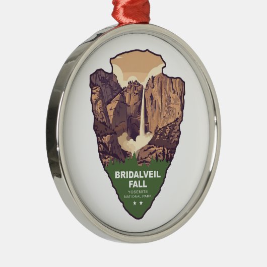 Bridalveil Fall Yosemite National Park Arrowhead Metalen Ornament (Rechts)