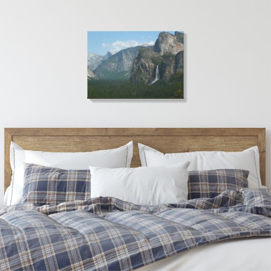 Bridalveil-Herfsten en halve dome bij Yosemite Canvas Afdruk (Insitu (Slaapkamer))