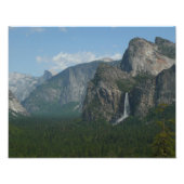 Bridalveil-Herfsten en halve dome bij Yosemite Foto Afdruk (Voorkant)