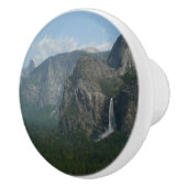 Bridalveil-Herfsten en halve dome bij Yosemite Keramische Knop (Rechts)