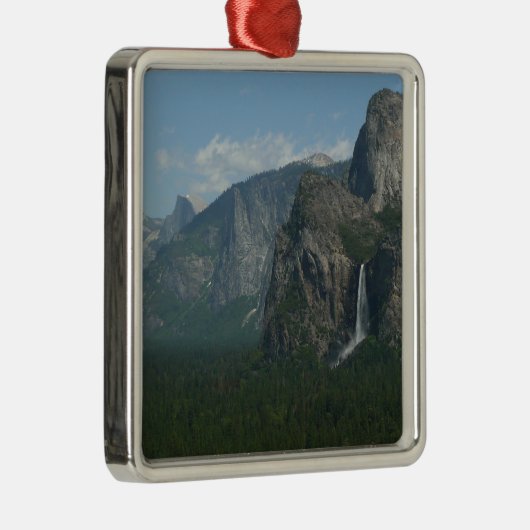 Bridalveil-Herfsten en halve dome bij Yosemite Metalen Ornament (Rechts)