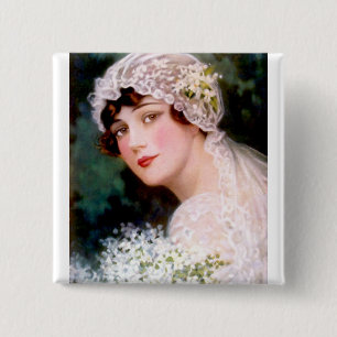 Bride 1915 vierkante button 5,1 cm