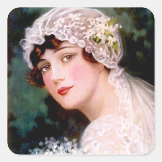 Bride 1915 vierkante sticker (Voorkant)