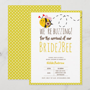 Bride 2 BEE Cute Yellow Wedding of Vrijgezellenfee Kaart