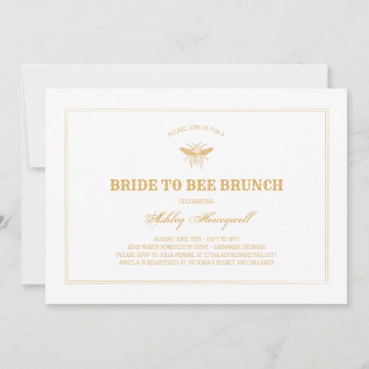 Bride aan Bee Brunch Kaart (Voorkant)