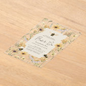 Bride aan Bee Chamomile & Daisies Vrijgezellenfees Acryl Uitnodigingen (Laagn)