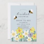 Bride aan Bee Daffodil Blue Vrijgezellenfeest Kaart (Voorkant)