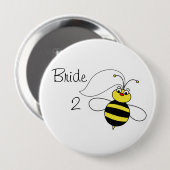 Bride aan Bee Ronde Button 4,0 Cm (Voorkant /achterkant)