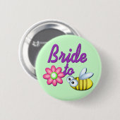 Bride aan Bee Ronde Button 5,7 Cm (Voorkant /achterkant)