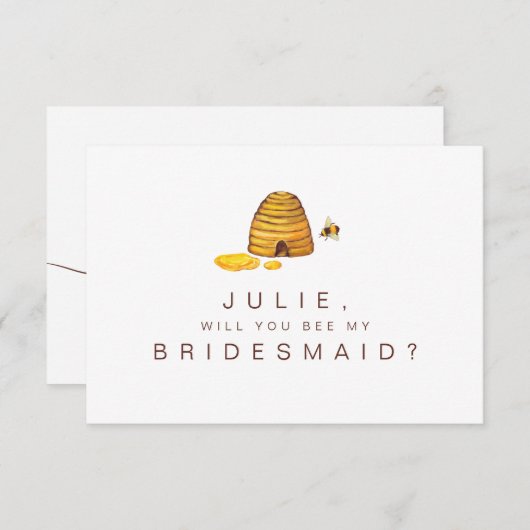 Bride aan bije Bridesmaid Card Kaart (Voorkant / Achterkant)