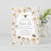 Bride aan bijen Chamomile Daisies Pink Vrijgezelle Kaart (Staand voorkant)