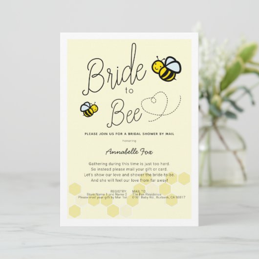 Bride aan bijen Licht Geel Vrijgezellenfeest per p Kaart (Staand voorkant)