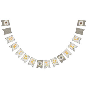 Bride aan bijen - zwarte en witte bijen vlaggetjes