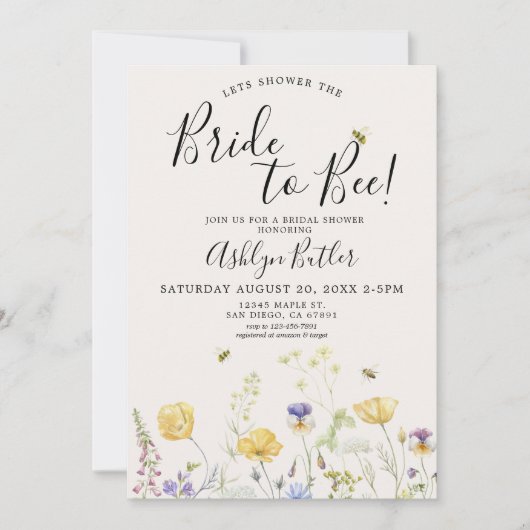 Bride-aan-bijenbridal Shower-uitnodiging Kaart (Voorkant)