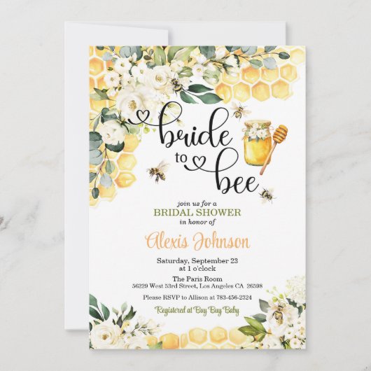 Bride-aan-bijenbridal Shower-uitnodiging Kaart (Voorkant)