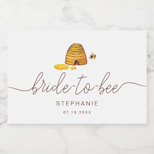 Bride aan het etiket van bijenpot (Enkel label)