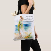 Bride aan het strand | Waterverf bruiloft Tote Bag (Dichtbij)