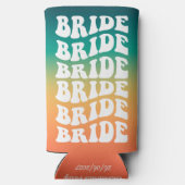 Bride | Aangepaste Retro-tekst met verloop Seltzer Blikjeskoeler (Achterkant)