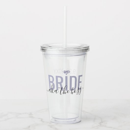 Bride AKA The Boss Funny Matching Bridal Party Acryl Drinkbeker (Voorkant)