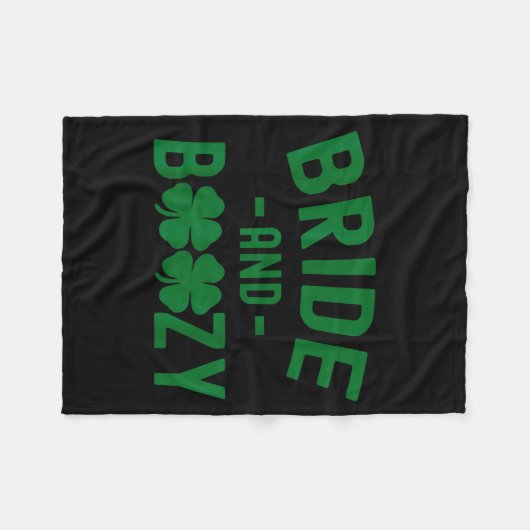 Bride And Boozy Irish St Patrick's Day Funny Shamr Fleece Deken (Voorkant (Horizontaal))