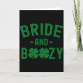 Bride And Boozy Irish St Patrick's Day Funny Shamr Kaart (Voorkant)