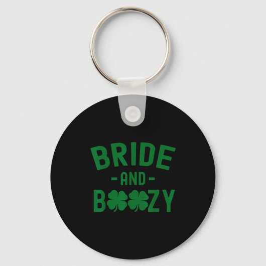 Bride And Boozy Irish St Patrick's Day Funny Shamr Sleutelhanger (Voorkant)