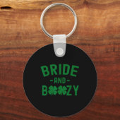 Bride And Boozy Irish St Patrick's Day Funny Shamr Sleutelhanger (Voorkant)