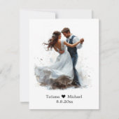 bride and groom budget thank you wedding notitiekaartje (Voorkant)