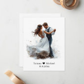 bride and groom budget thank you wedding notitiekaartje (Voorkant / Achterkant in situ)