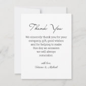 bride and groom budget thank you wedding notitiekaartje (Achterkant)