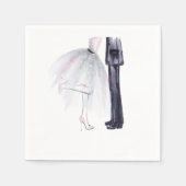 Bride and Groom Dance Waterverf Illustratie Servet (Voorkant)