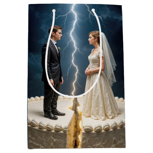 Bride and Groom Divorce Cake Medium Cadeauzakje (Voorkant)