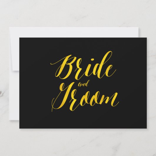 "Bride and Groom" Faux Gold Foil Chic Wedding Sign (Voorkant)