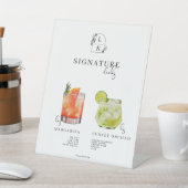 Bride And Groom | Handtekening Drinken Menu Reclamebord Met Voetstuk (Insitu)