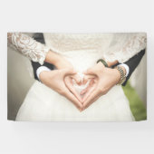 Bride and Groom Holding Hands (bruiloft) (huwelijk Spandoek (Horizontaal)