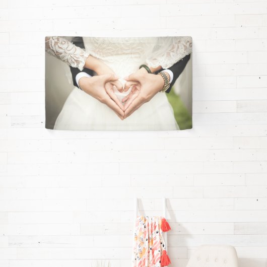 Bride and Groom Holding Hands (bruiloft) (huwelijk Spandoek (Insitu)