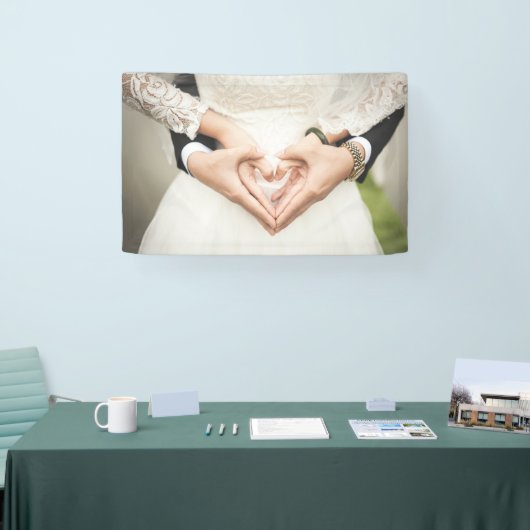Bride and Groom Holding Hands (bruiloft) (huwelijk Spandoek (Beurs)