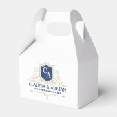 Bride And Groom Monogram Names Elegant Weeding Bedankdoosjes (Achterkant)