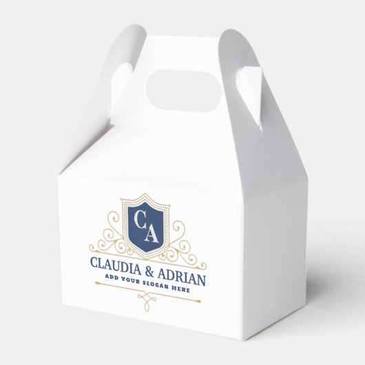 Bride And Groom Monogram Names Elegant Weeding Bedankdoosjes (Voorkant Zijde)