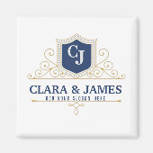 Bride And Groom Monogram Names Elegant Weeding Magneet (Voorkant)